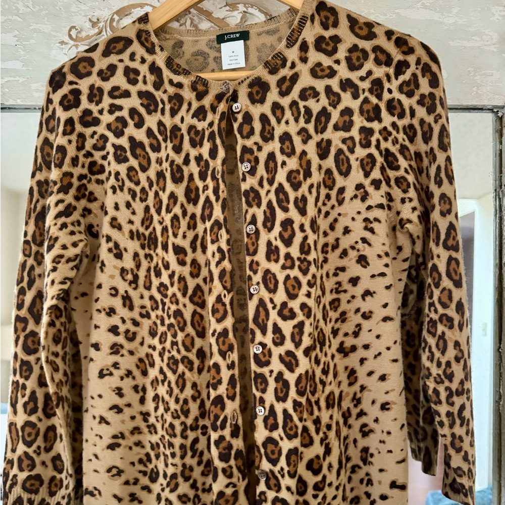 Vintage Leopard print wool cardigan from J.Crew